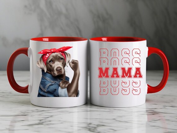 Rosie the Silver Lab Mother's Day Coffee Mug (Multiple Versions) Accent Coffee Mug 11oz Mom Birthday Coffee Cup Silver Labrador Mug for Mom