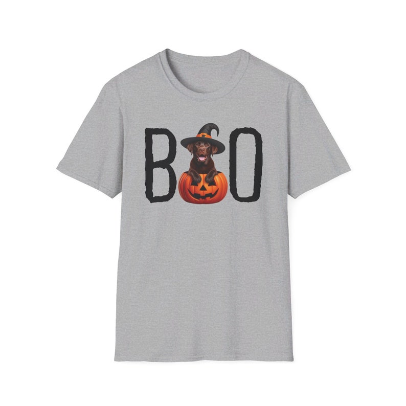 Halloween Shirt Chocolate Lab Puppy Pumpkin BOO Witch Hat Dog Shirt Cute Halloween Dog T-Shirt Chocolate Lab Mom Gift Fall Hooded TShirt image 6