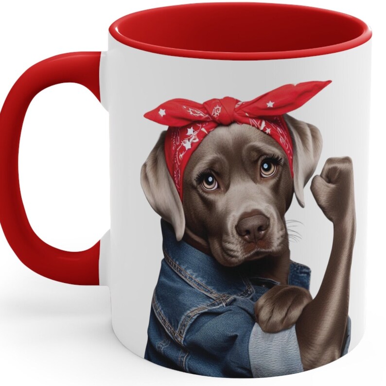 Rosie the Silver Lab Mother's Day Coffee Mug (Multiple Sayings To Choose From) Accent Coffee Mug, 11oz | Mom Birthday Coffee Cup