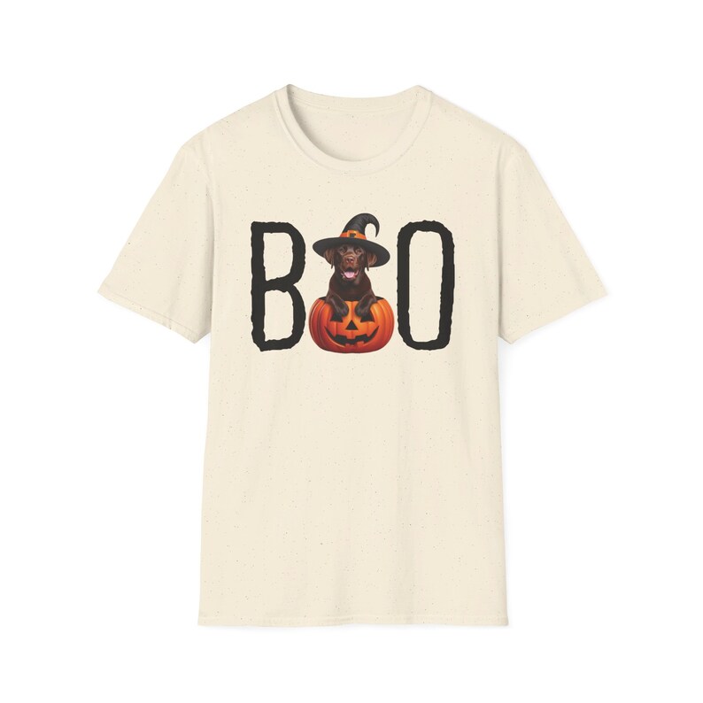 Halloween Shirt Chocolate Lab Puppy Pumpkin BOO Witch Hat Dog Shirt Cute Halloween Dog T-Shirt Chocolate Lab Mom Gift Fall Hooded TShirt image 7