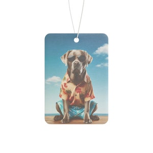 Silver Lab Hawaiian Beach Car Air Freshener Pine Scent New Car Scent Black Ice Scent Labrador Vehicle Air Freshener Dog Car Air Freshener