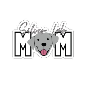 Silver Lab Mom Sticker - Indoor/Outdoor Vinyl Decal