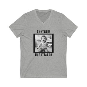 Tantrum Negotiator- Unisex Jersey Short Sleeve V-Neck Tee