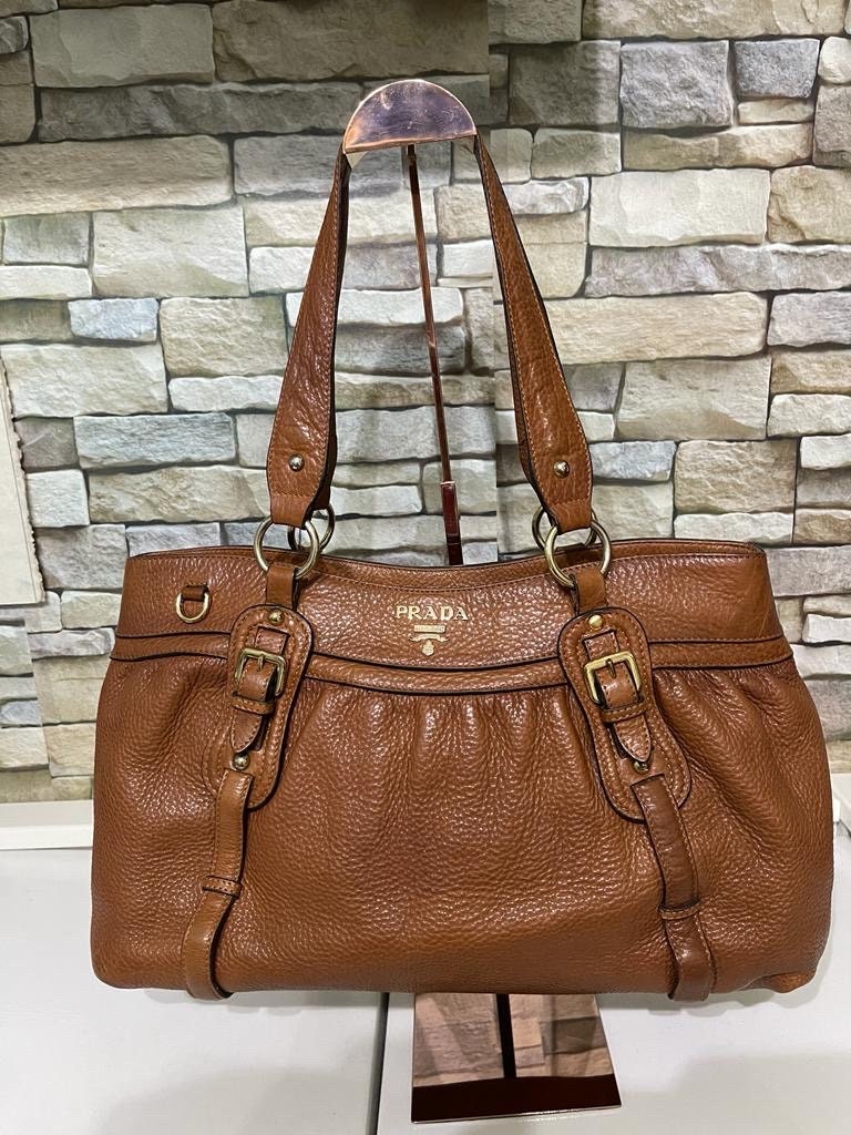 vintage prada brown leather bag