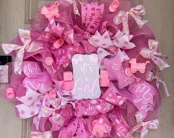 It’s a girl/it’s a boy/gender reveal/baby shower wreath