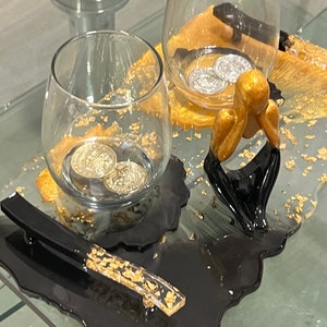 バーアクセサリーキット、ワイン愛好家、6 個、エレガントな黒と金の完全なバーキット、注文に応じて手作りされ、迅速に配送されます。