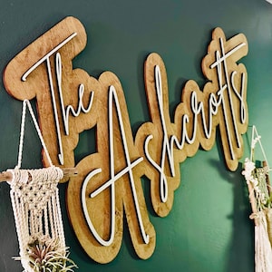 Custom Wood Last Name Sign: Personalized Wedding Decor