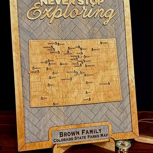 Mappa personalizzata dei parchi statali del Colorado: tracker di viaggio personalizzato, Birch Wood