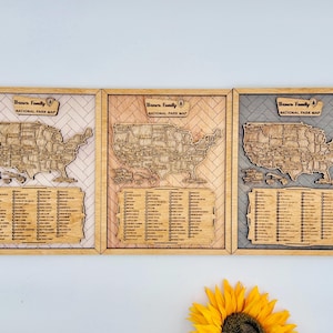 USA National Parks Adventure Map | Personalisierte Dekor | Nationalparks Entdeckerkarte | Benutzerdefinierte Familien Abenteuer Geschenk | Namen Personalisierung