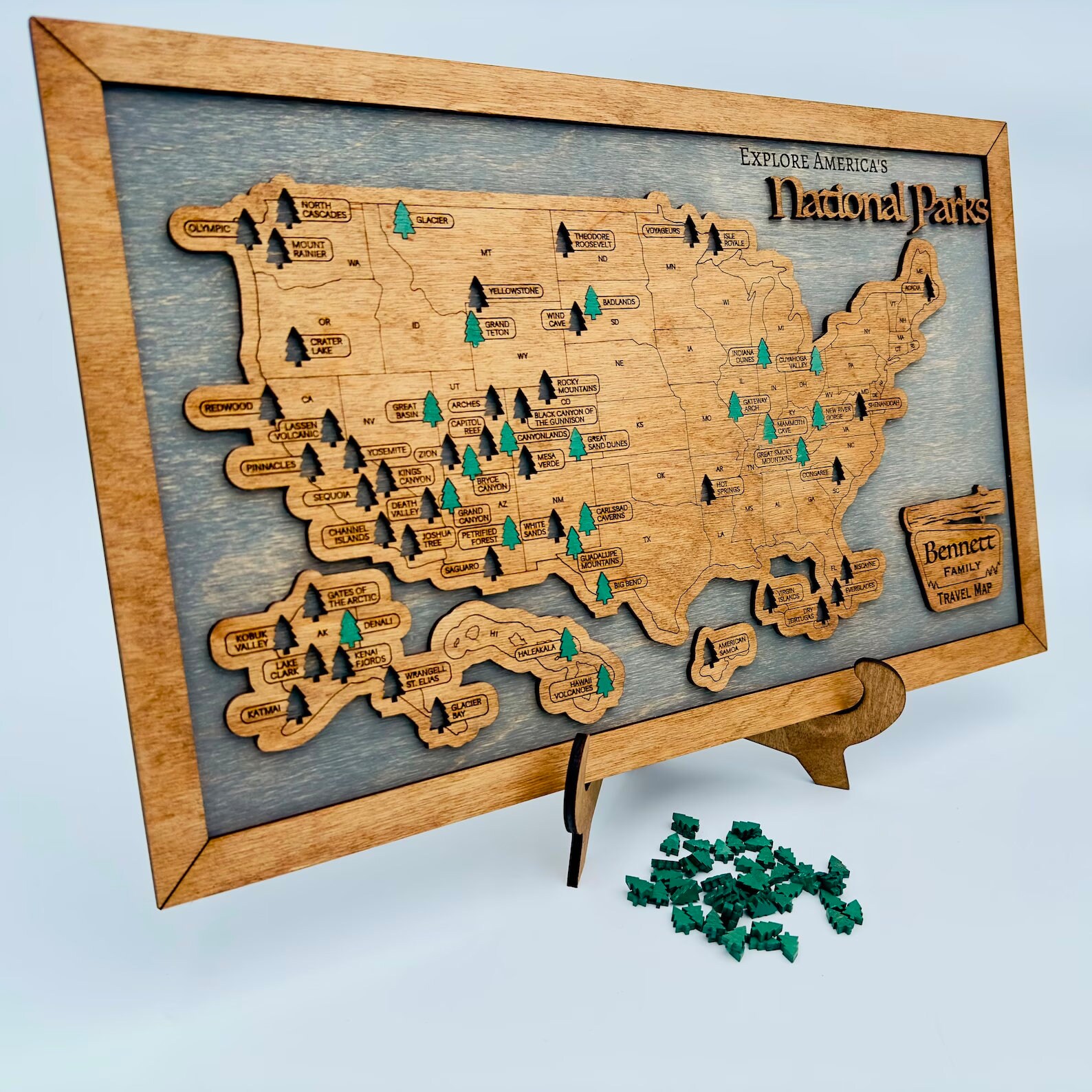 Custom Nation Map Custom USA National Parks Travel Map | Camper RV Gift | 5th Anniversary ...