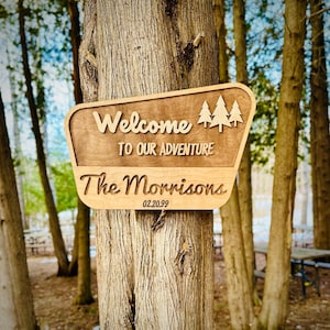 Cartello personalizzato dei parchi nazionali degli USA / Cartello personalizzato per matrimonio / Cartello con nome della famiglia del parco nazionale / Cartello di benvenuto del parco nazionale / Regalo per camper