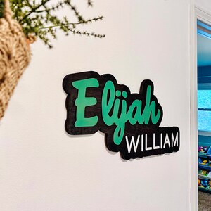 Custom Wood Name Sign: Layered Nursery Decor