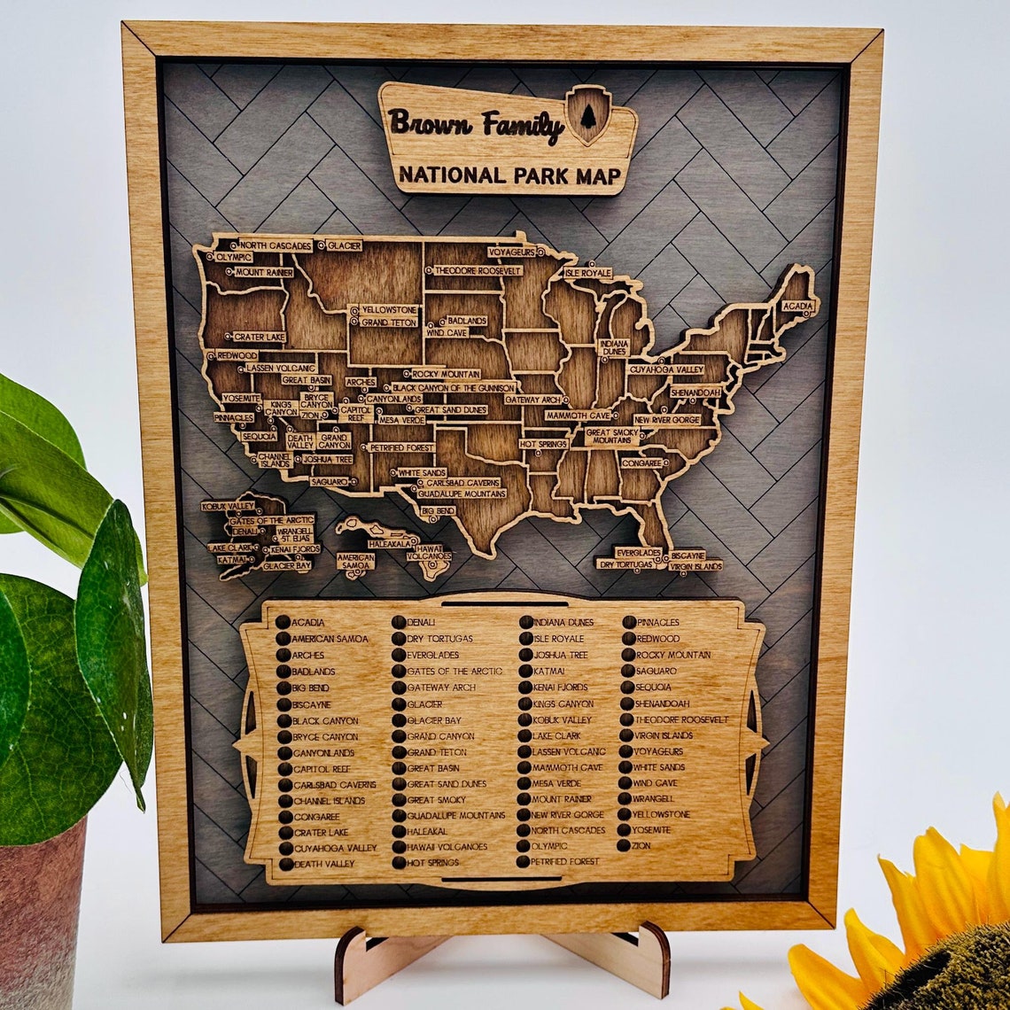 Personalized National Parks Map: USA Travel Tracker, Family Adventure