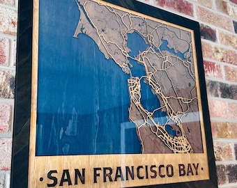 Custom Layered Wood Map: Personalized City, Lake, or Location Wall Art