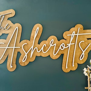 Custom Wood Last Name Sign: Personalized Wedding Decor