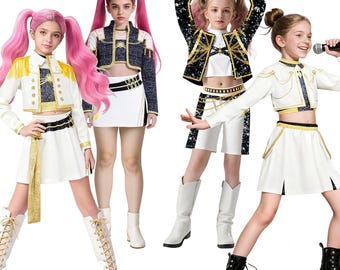 K-pop Demon Hunter Kids Cosplay Outfit, Halloween Party Costume, Concert Stage Wear, Zoey Rumi Mira Character Dress, Birthday Christmas Gift