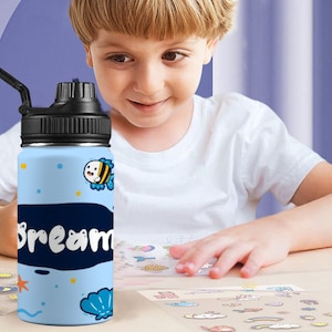 Personalized Name Water Bottle for Kids, Custom Name Stainless Steel Boy Sport Bottle, Customized Girl Insulated Tumbler, Toddler Water Cup