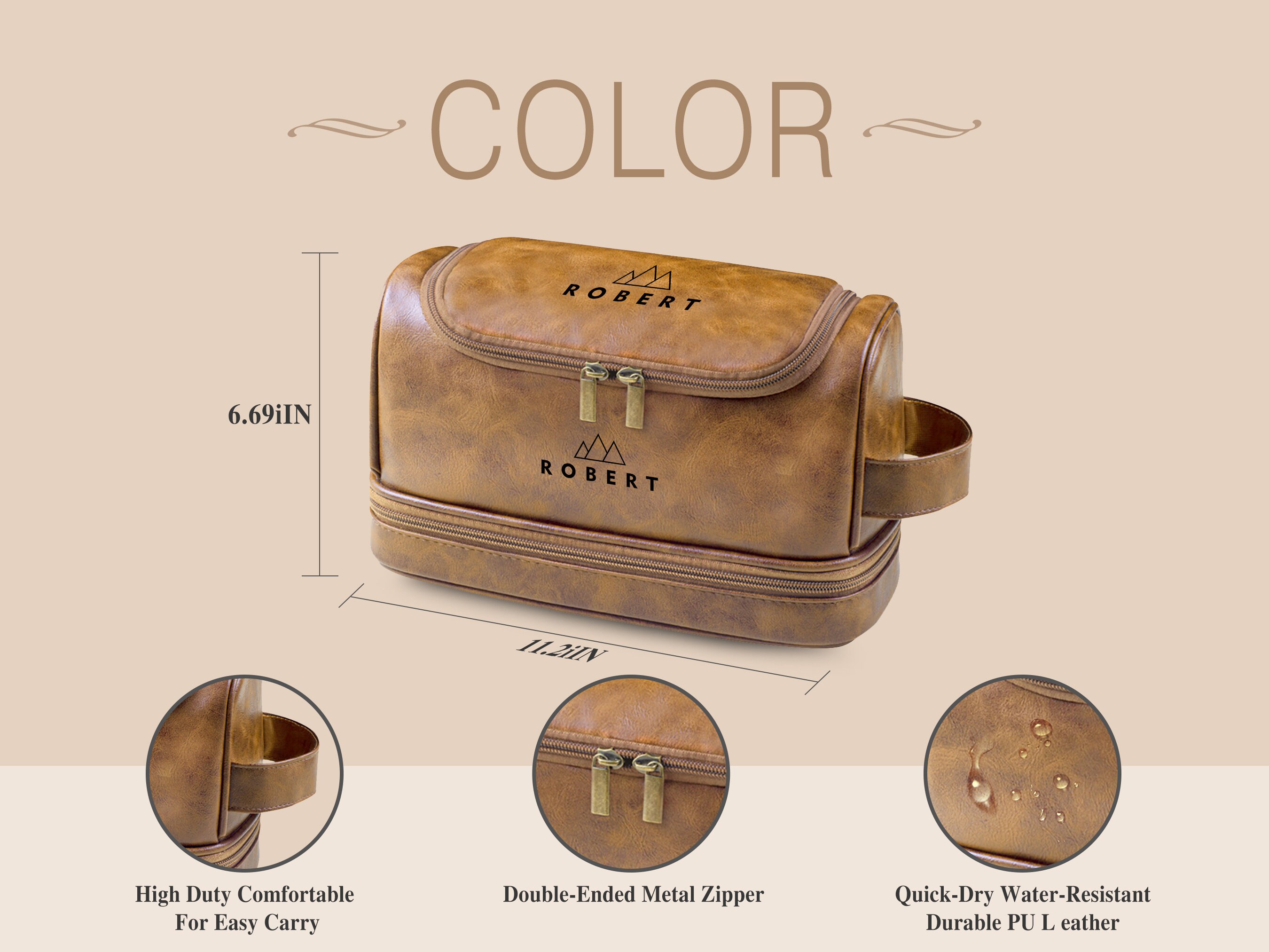 Personalized Men's Leather Toiletry Bag, Groomsmen Gifts, Engraved Dopp ...
