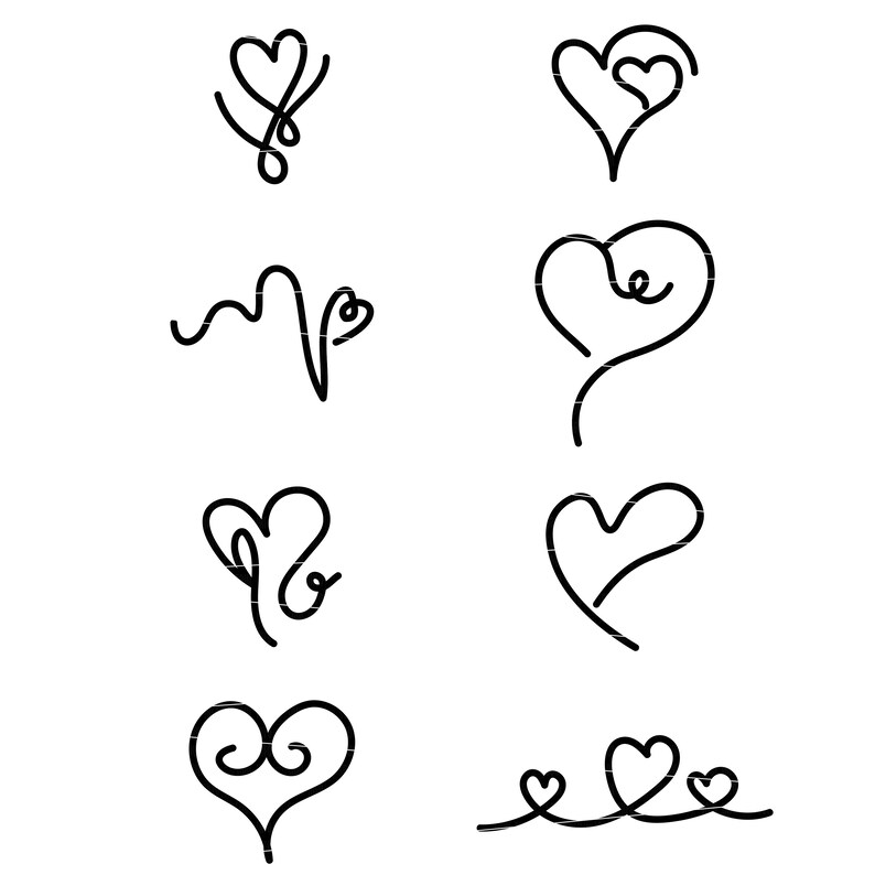 30 Heart Hand Drawn Part-50, Svg, Dxf, Png, Eps Files for Cricut ...
