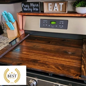 Noodle Board Housse pour cuisinière à gaz et électrique Décoration de cuisine Housse de cuisinière, noodle board, plaque de cuisson, revêtement en bois fabriqué à la main. Produit en bois de qualité.