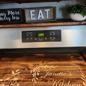 Étagère à épices au-dessus de la cuisinière - Étagère en bois de rangement peu encombrante, décoration de cuisine de ferme rustique