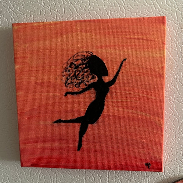 4x4 magnet silhouette painting