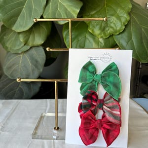 Christmas Bow: Plaid & Gingham Holiday Hair Bow