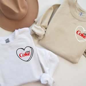 Heart Diet Coke Shirt, Diet Coke Sweatshirt, Valentine Gift, Cute Ghost Shirt, Diet Coke Sweatshirt, Diet Coke Crewneck, Valentine Shirt