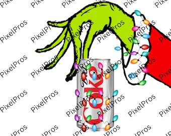 Grinch Hand Holding Diet Coke Png, Grinch Png, Diet Coke Png, Christmas Png, Grinchmas
