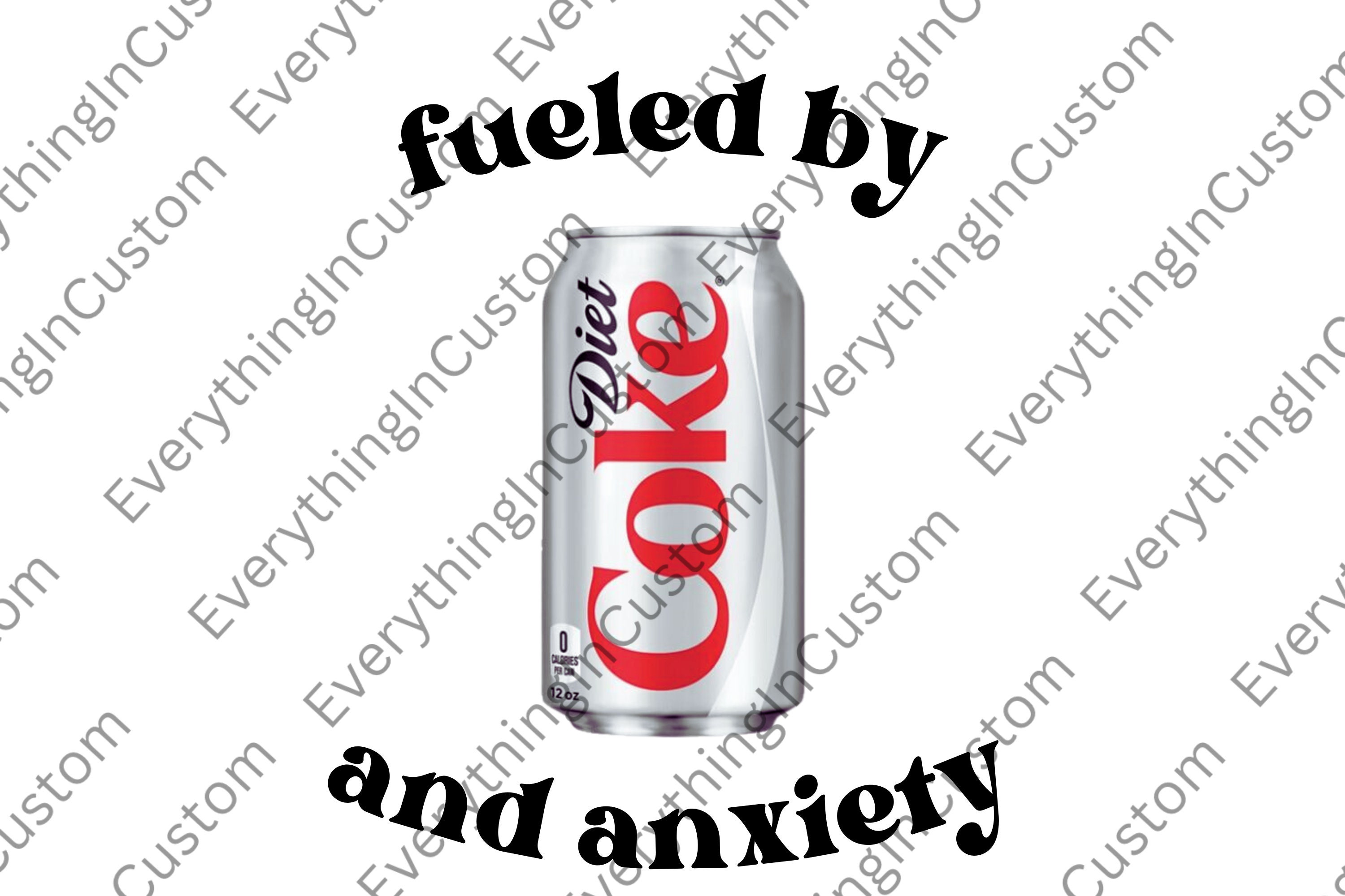 Angetrieben von Diät-Cola und Angst PNG | Retro-Sublimationsdesign | Diät-Cola PNG