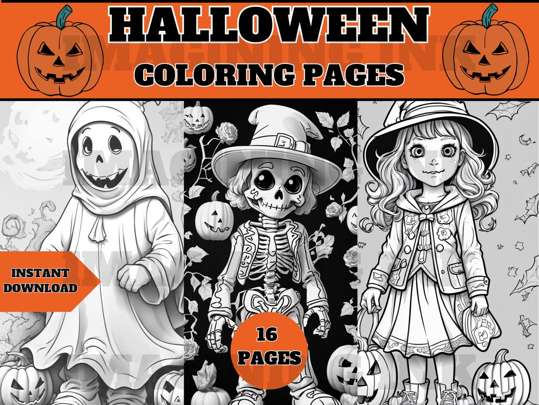 Halloween Coloring Pages for Kids - Etsy