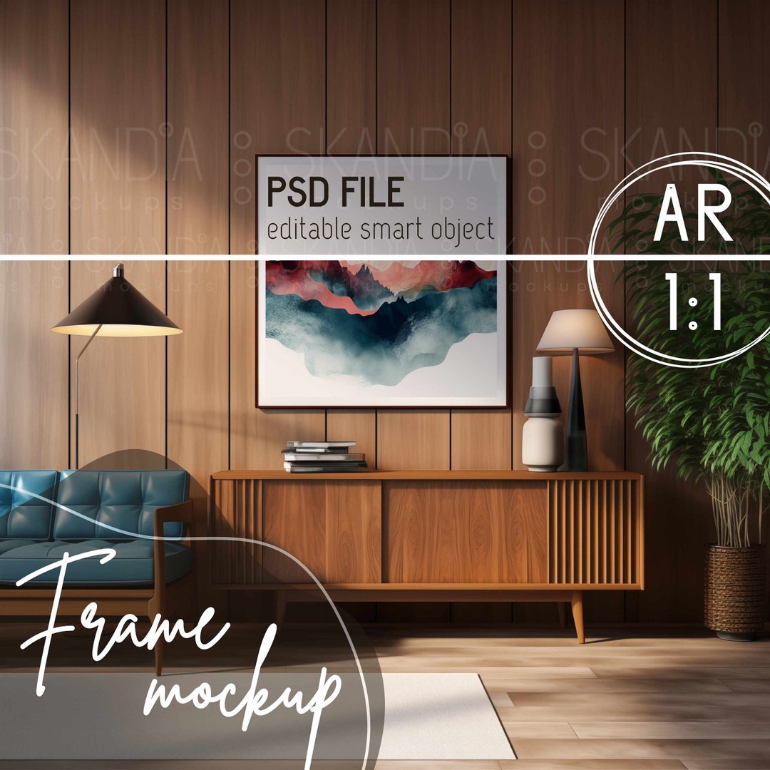 Print Display Mockup 1x1 Frame Template Art Presentation Interior Print Display Mockup 1x1 Frame Template Art Presentation Interior