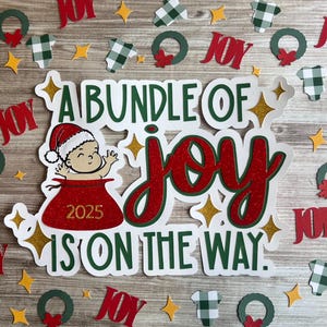 Un paquete de ALEGRÍA está en camino ALEGRÍA/Mono/Corona Confeti (50 piezas) - Baby Shower, 1er cumpleaños, Baby Shower de Navidad, Bebé de invierno