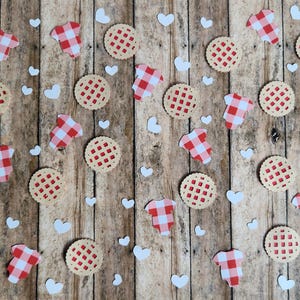 Uma gracinha está a caminho Cherry Pie/Onesie Confetti (50 peças) - Chá de bebê, 1º aniversário, Outono, Torta, Cereja
