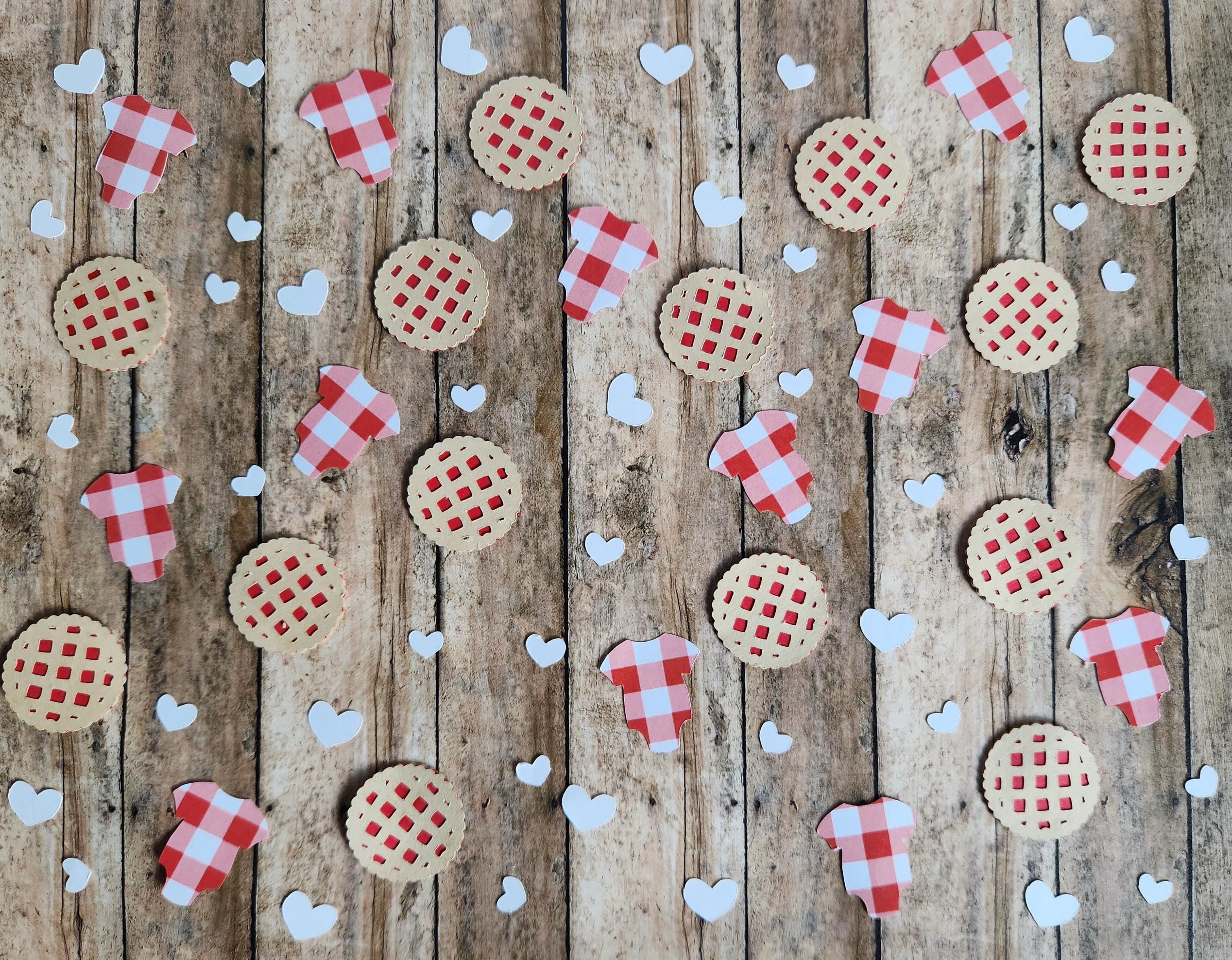 A Cutie Pie is on the way Cherry Pie/Onesie Confetti (50 Pieces) - Baby Shower, 1st Birthday, Fall, Pie, Cherry