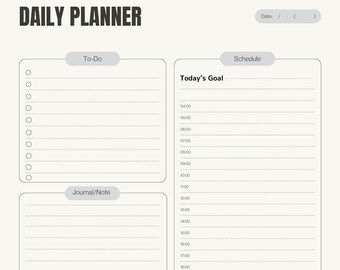 Daily to Do List Printable, Instant Download, Minimal Productivity ...