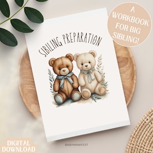 Sibling Preparation Workbook | Big Sister | Big Brother | New Sibling | Sibling Gift | Baby Shower Gift | Sister Gift | Brother Gift | PDF