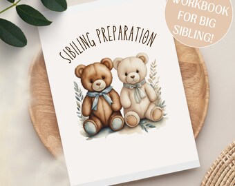 Sibling Preparation Workbook | Big Sister | Big Brother | New Sibling | Sibling Gift | Baby Shower Gift | Sister Gift | Brother Gift | PDF