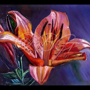 Tiger Lily Art Print | Botanical Floral Wall Art | Vibrant Nature-Inspired Decor