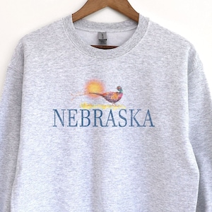 Vintage Style Nebraska Shirt, Nebraska Pheasant Sweatshirt, Nebraska Apparel, Hunting Graphic Shirt