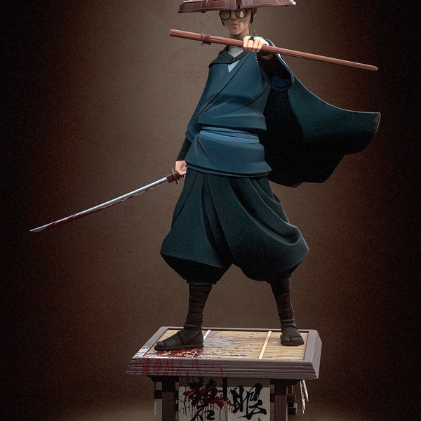 Mizu - Blue Eye Samurai - 1/12 Scale - Painted - Unpainted Model kit - Anime Figurine - Handmade - H3llcreator - 3D Resin Print