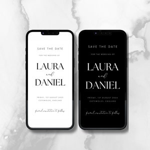 Modern Minimal Save the Date E-invite Template, Digital Invite, Electronic Save the Date, Electronic Invite, Instant Download