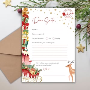 Kinder Weihnachtswunschliste | Geschenk Wunschliste ausdrucken | Weihnachtswunschliste für Kinder | Kinder Urlaub Wunschliste | Brief an den Weihnachtsmann |Instant Download