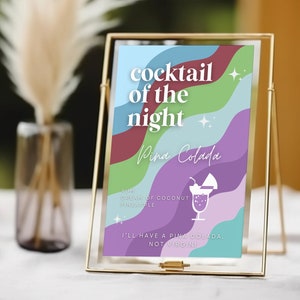 13 Plaque de cocktail Going on 30, 13 Going on 30, carte des boissons, boisson signature, 30 ans, séduisant et épanoui, plaque 30e anniversaire, modèle sur toile