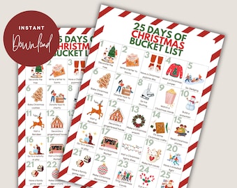 Christmas Bucket List | Christmas Checklist | Winter Bucket List Template | Editable Holiday List | Holiday Games | Holiday Activities