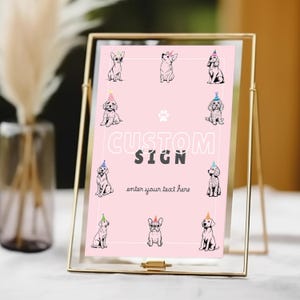Two Let The Dogs Out Custom Sign, Second Birthday Dog Invite, Let&#39;s Paw-ty, Cute Dog Party Invite, Puppy Birthday Editable Template