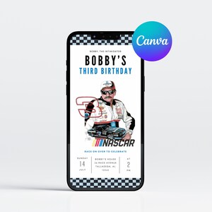 Talladega Birthday Invitation, Nascar Party, Boy Racing Invitation, Cars Birthday Text Invitation, Shake n Bake Birthday, Ricky Bobby, Canva