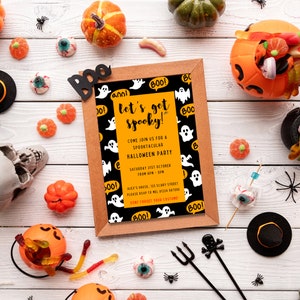 Halloween Party Invitation, Digital Download, Editable Halloween Invitation Template, Editable Spooky Costume Party Invite