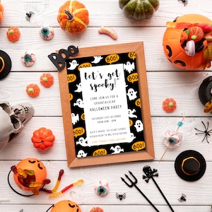 Halloween Party Invitation, Digital Download, Editable Halloween Invitation Template, Editable Spooky Costume Party Invite