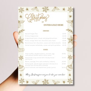 Weihnachtscafe-Speisekarte | Coffee Shop Menü | Modernes Restaurant Menü Vorlage | Weihnachts-Restaurant-Menü | Festliche Specials-Menü | Festliches Menü